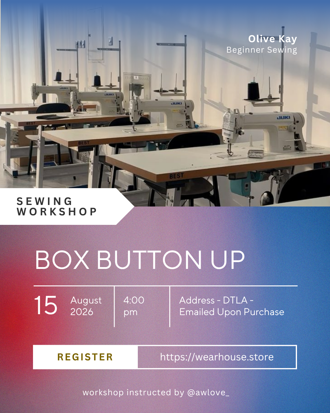 Sewing Class - BOX BUTTON UP