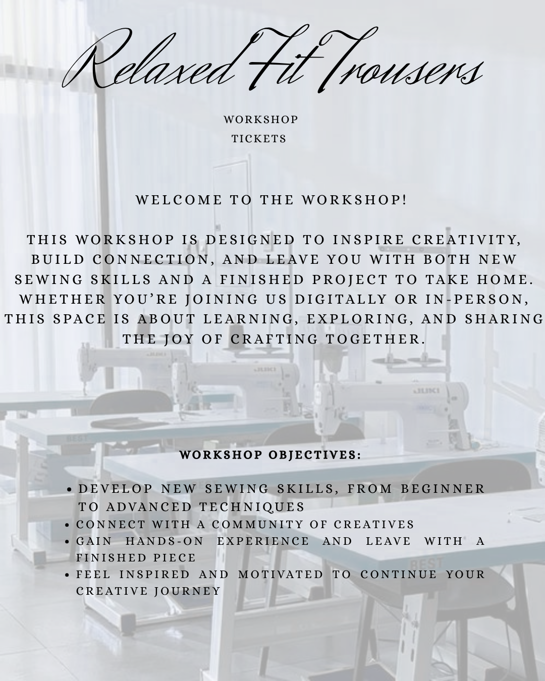 Sewing Class - Relaxed Fit Trousers